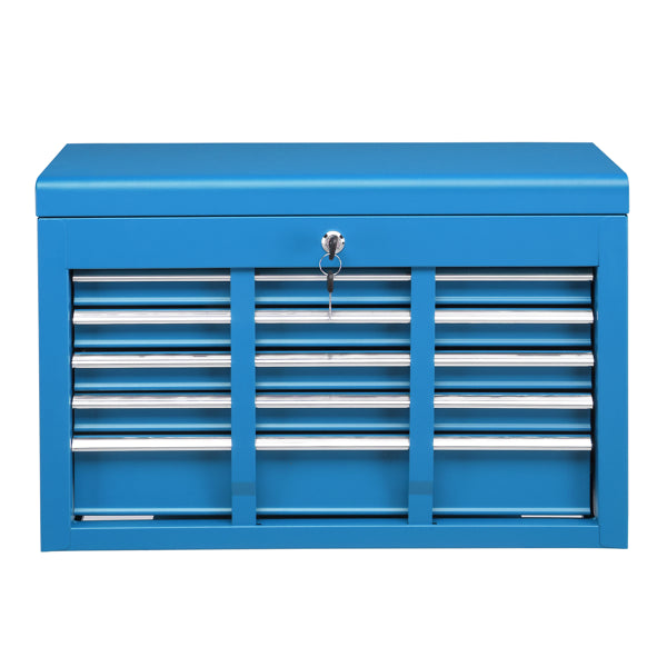 5 Drawer Lockable Steel Tool Chest, 330 Lbs Capacity, Blue Heavy-Duty Tool Storage Cabinet With Drawer Liners & Lid Support For Workshop Garage Maintenance