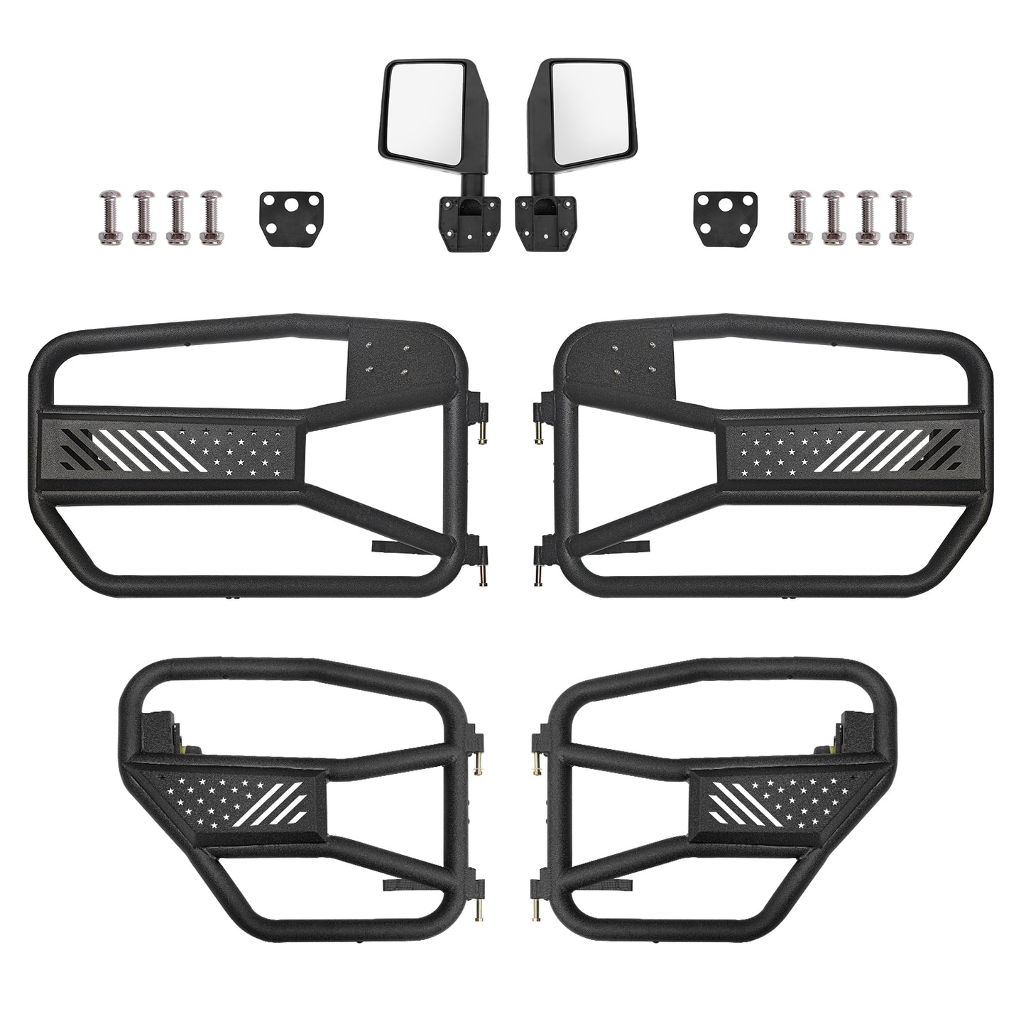 Tubular Doors With Mirror For 2007-2017 Wrangler JK 4 Door