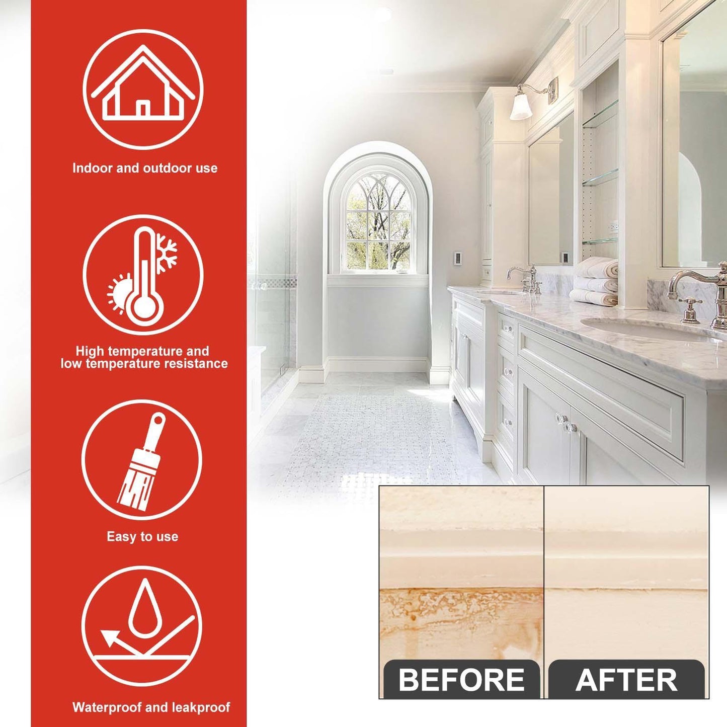 Jiesuying Transparent Waterproof Glue 300g Set Roof Bathroom Kitchen Wall Waterproof Coating Free Brick Leak Repair