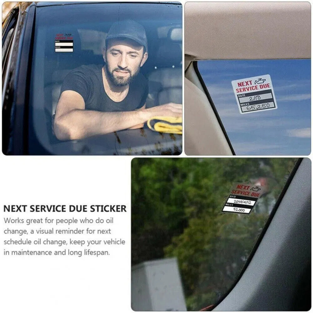 300 Oil Change Service Reminder Stickers Clear Window Lite Sticker Pack US