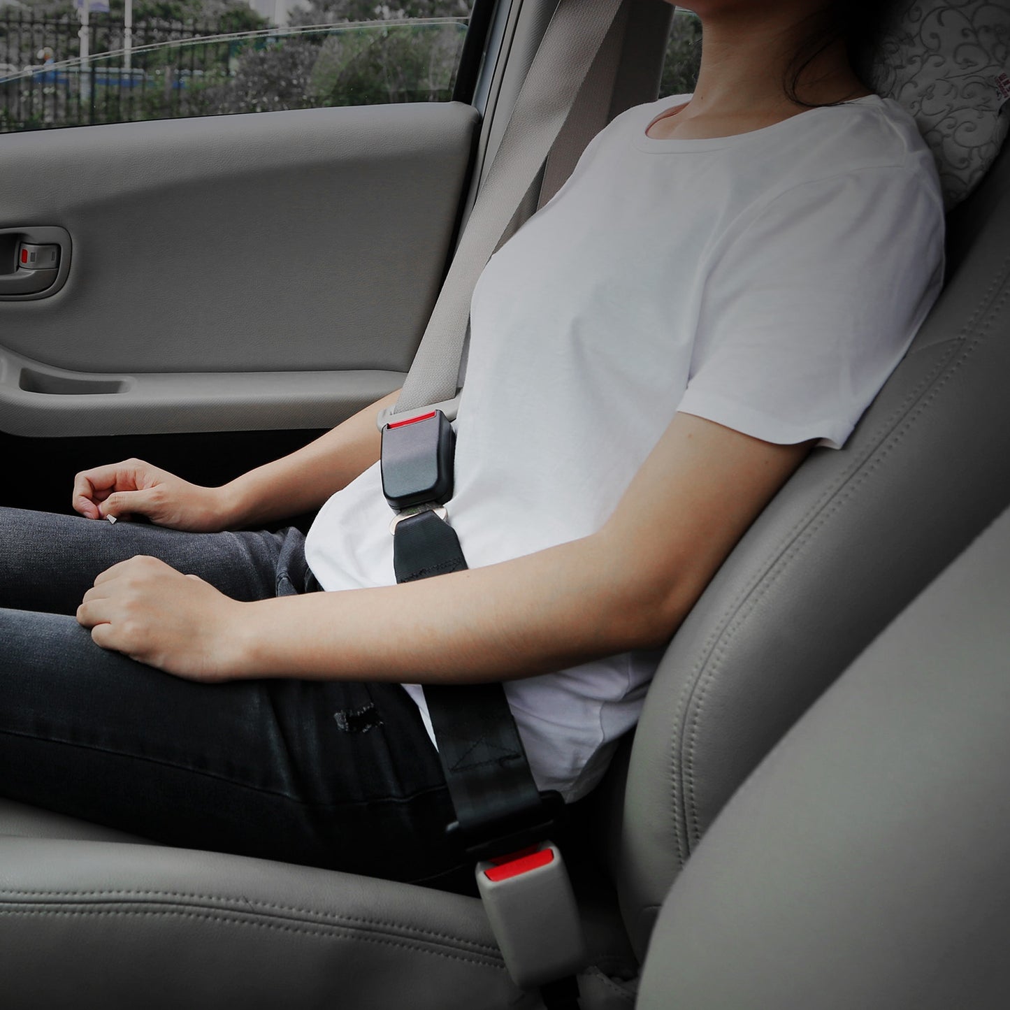 2Pcs Car Seat Belt Extender 14.37in Buckle Tongue Webbing Extension Safety Belt Auto Belt Clip Lengthening