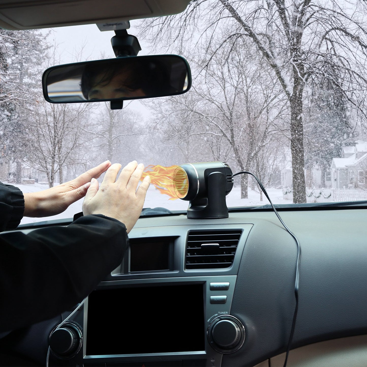 24V 160W Or 12V 120W Portable Car Heater 2 In 1 Heating Cooling Fan Rotatable Demister Defroster With 4.92ft Cord
