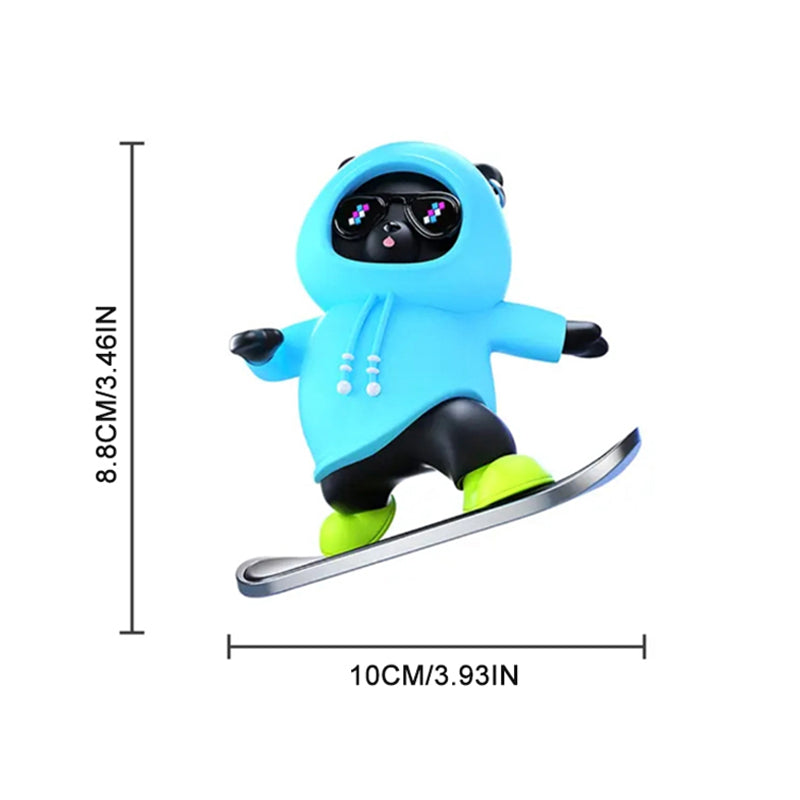 Car Ornament Car Decoration High-temperature Resistant Car Dashboard Ornament Featuring A Skateboarding Bear Boasts Exquisite Craftsmanship And A Stunning Appearance.