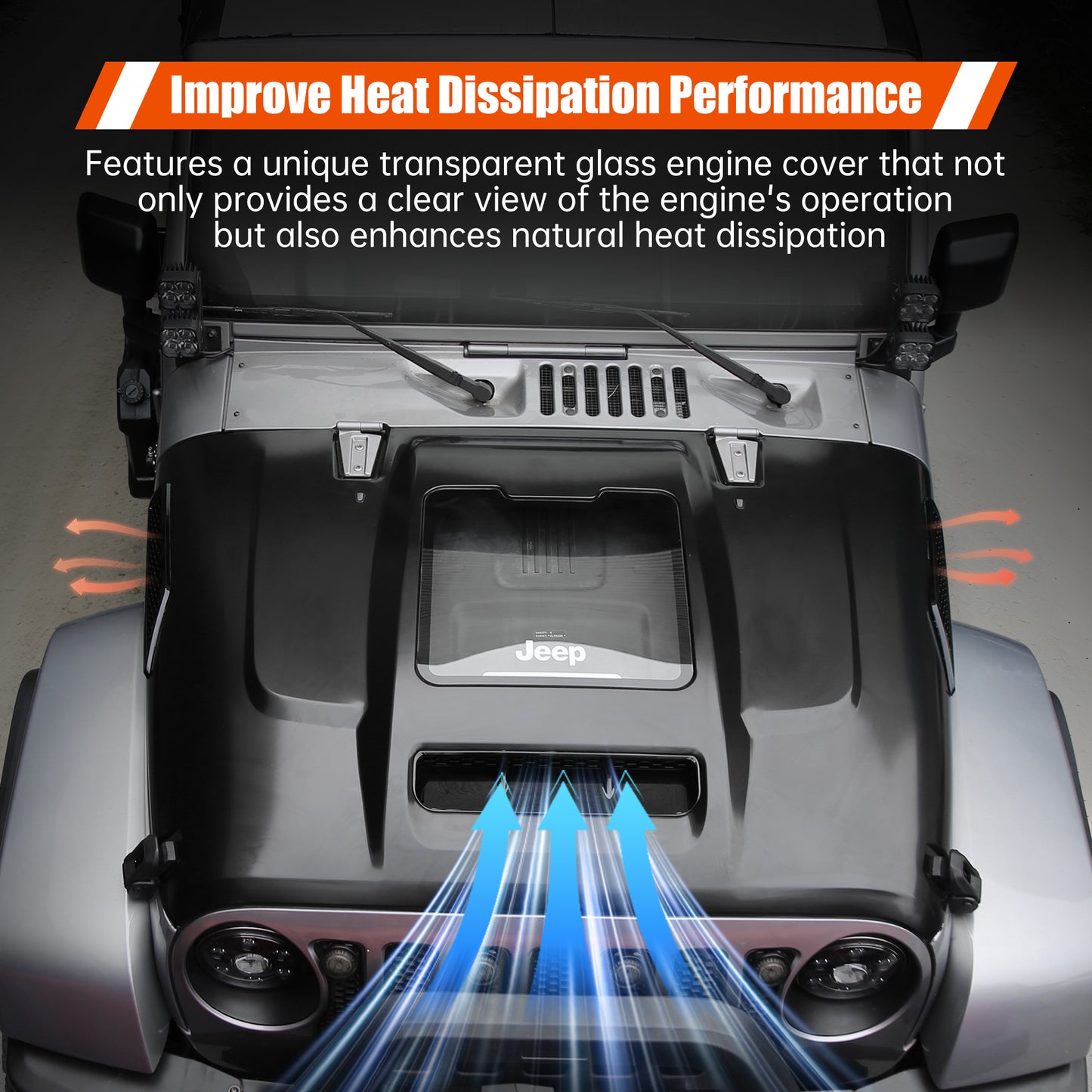 Replacement Hood Vented Heat Dispersion For 2007-2018 Wrangler