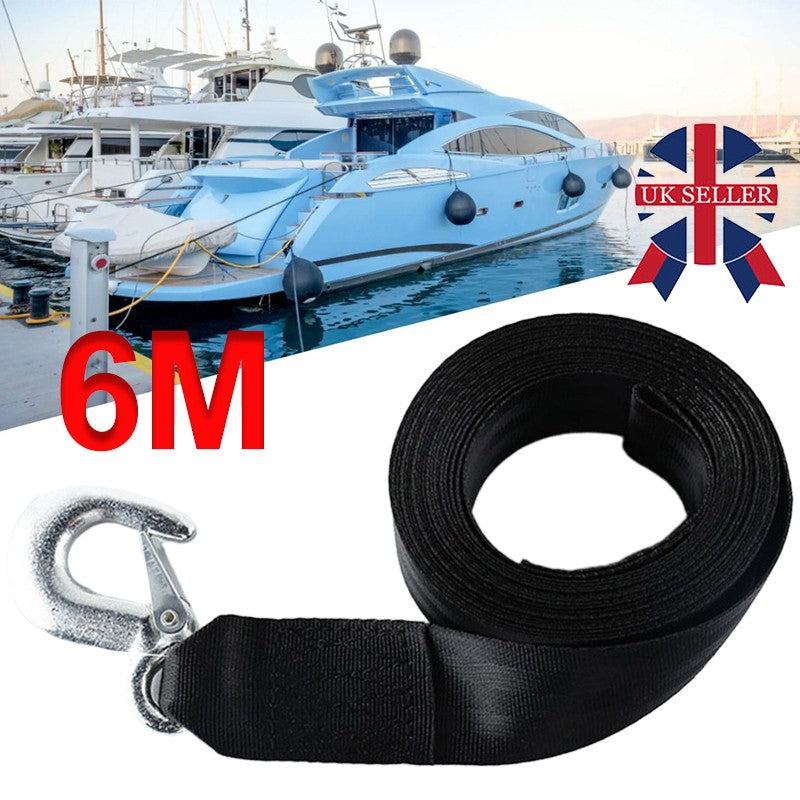 Marine Trailer Boat Winch Strap With Hook Towing 6mx5cm Up To  Heavy Duty
