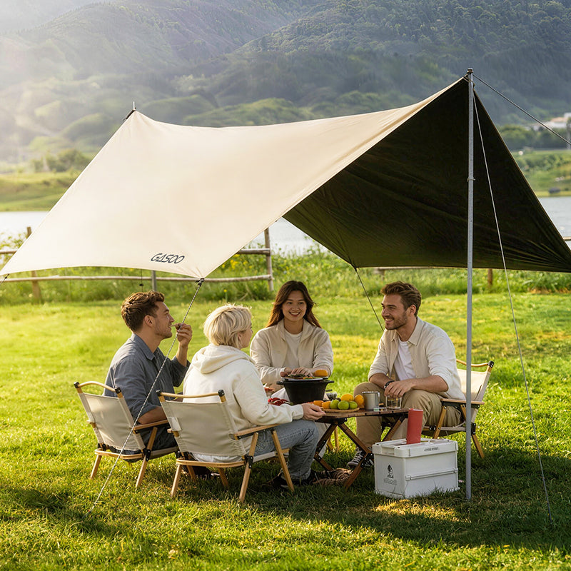 Black Coated Waterproof Camping Tarp With UV Block Canopy - image 8
