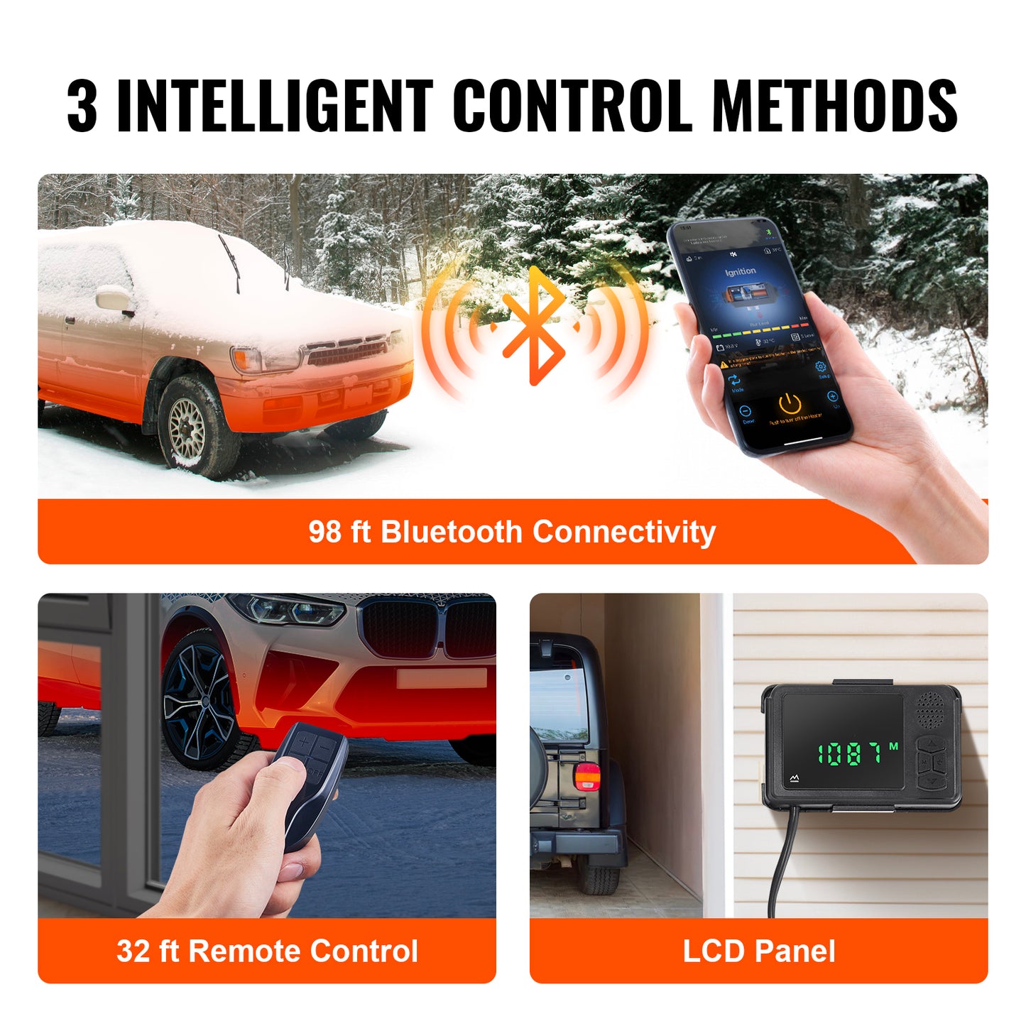 Air Heater 12V 2KW Bluetooth App LCD Display For Car Bus RV Indoors