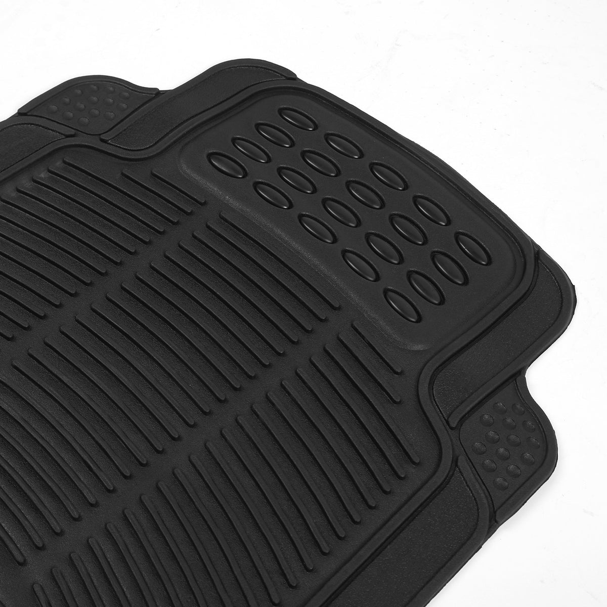1Set Automotive Floor Mats With Front And Rear PVC Rubber Floor Mats Heavy Duty Drive Vehicle Car Mats With Trimmable Design Fit Most Cars SUVs Trucks