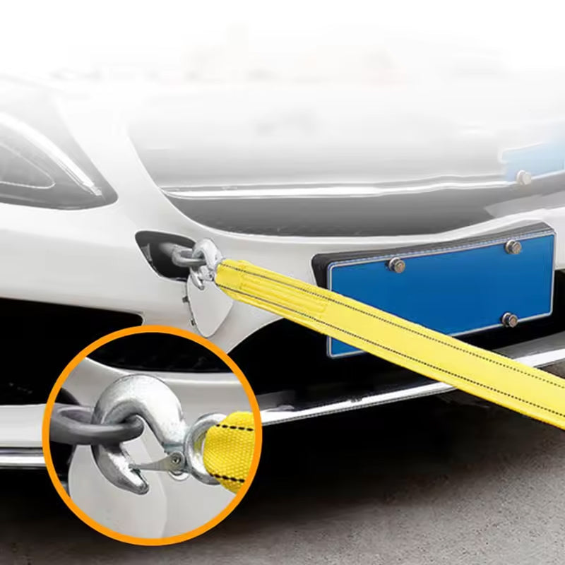 Tow Rope 3 Tonne – 4m with Hooks, Hi-Vis Yellow - image 2