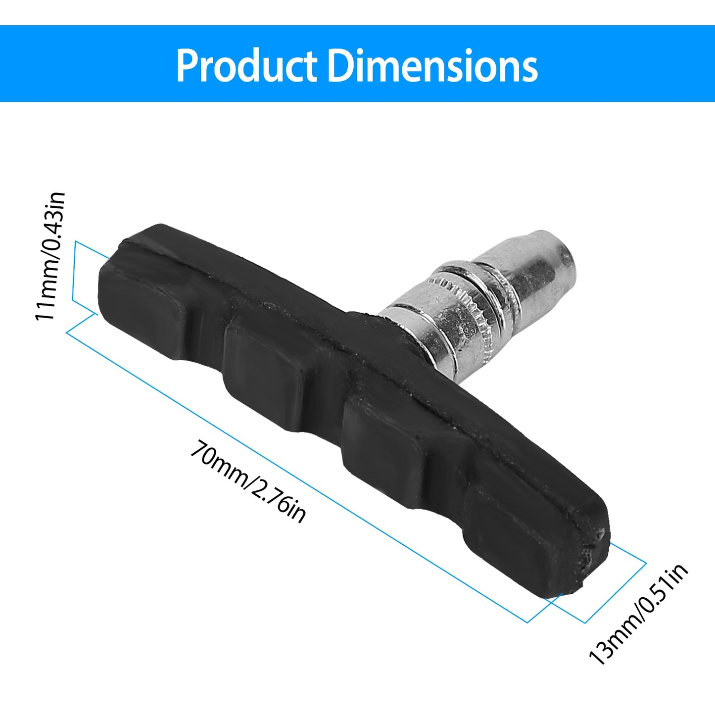 5 Pairs V Bike Brake Pads Road Mountain Bicycle V-Brake Blocks Set 70mm Non-Slip V Bicycle Stop Caliper With Hex Nuts And Spacers