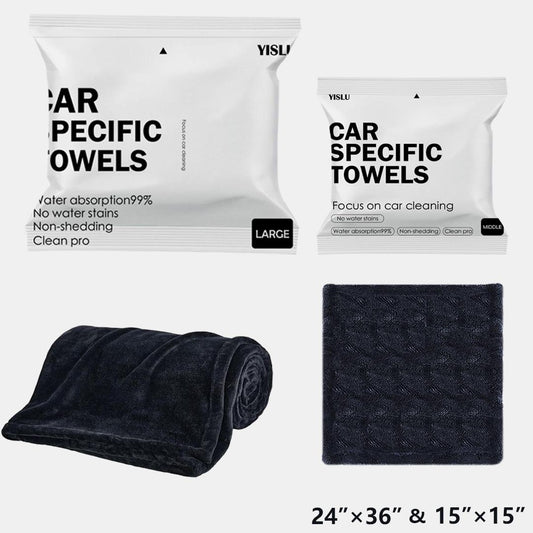 15x15in And 24x36in YISLU Drying Towel  - Super Absorbent Car Drying Towel, Woven With Twisted Microfiber, 1300 GSM High Quality Microfiber 70 30 Mixed Twisted Microfiber