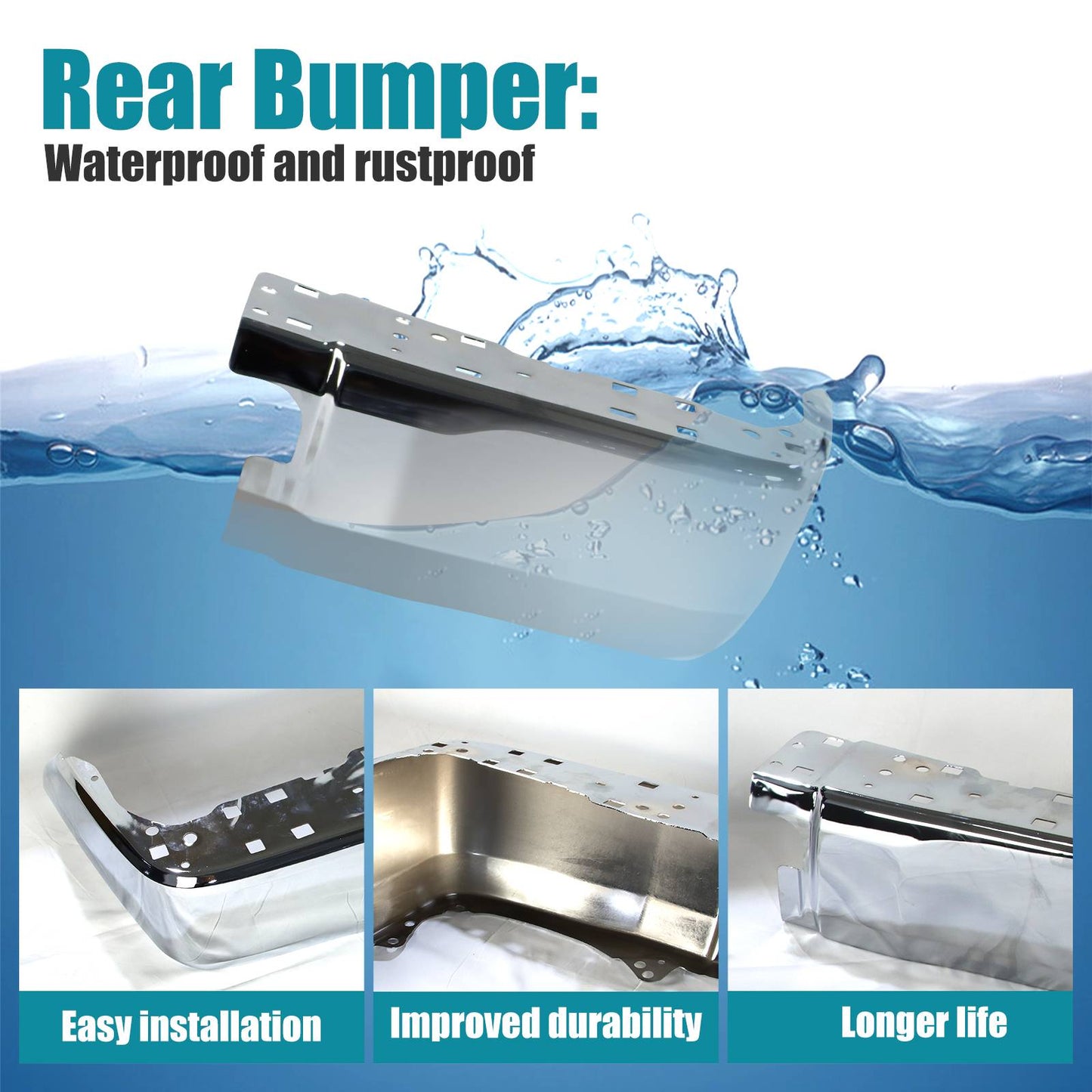 Right Rear Bumper End Caps Covers Corner Extension For 2014-2021 Tundra