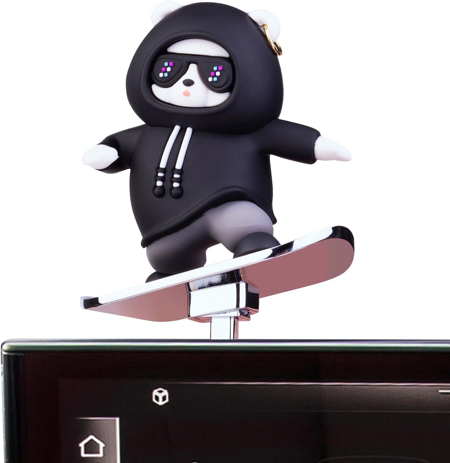 Car Ornament Car Decoration High-temperature Resistant Car Dashboard Ornament Featuring A Skateboarding Bear Boasts Exquisite Craftsmanship And A Stunning Appearance.