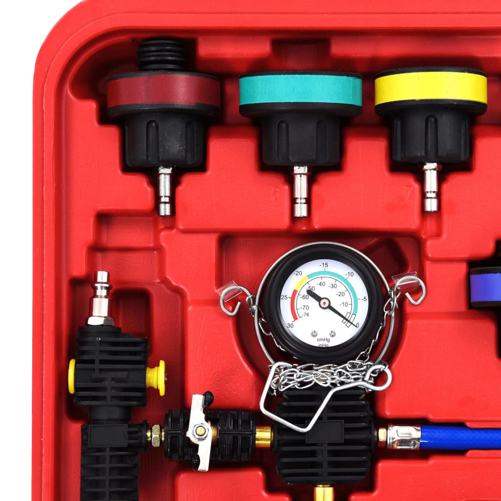 28-piece pressure tester for cooling system & radiator cap
