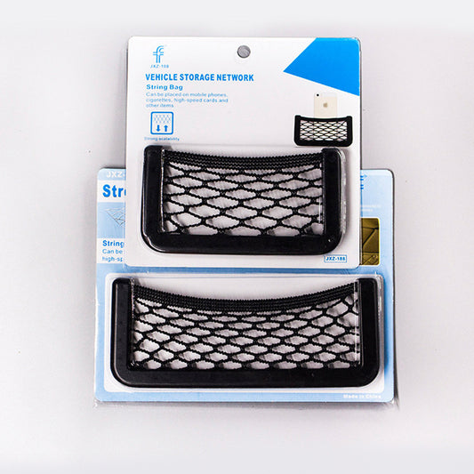 Seat back phone storage net pocket