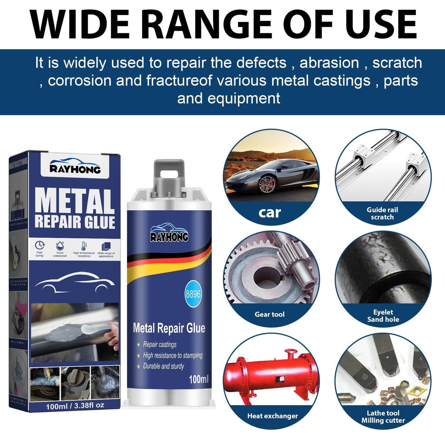 Ruihong Metal Casting Glue 100ml High Temperature Resistant Welding Glue Strong Electric Welding Glue For Metal Castings With Sand Holes, Porosity And Cracks