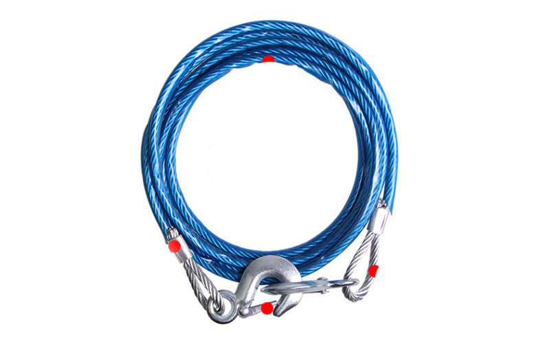 4m Steel Wire Tow Rope with Hooks - image 2