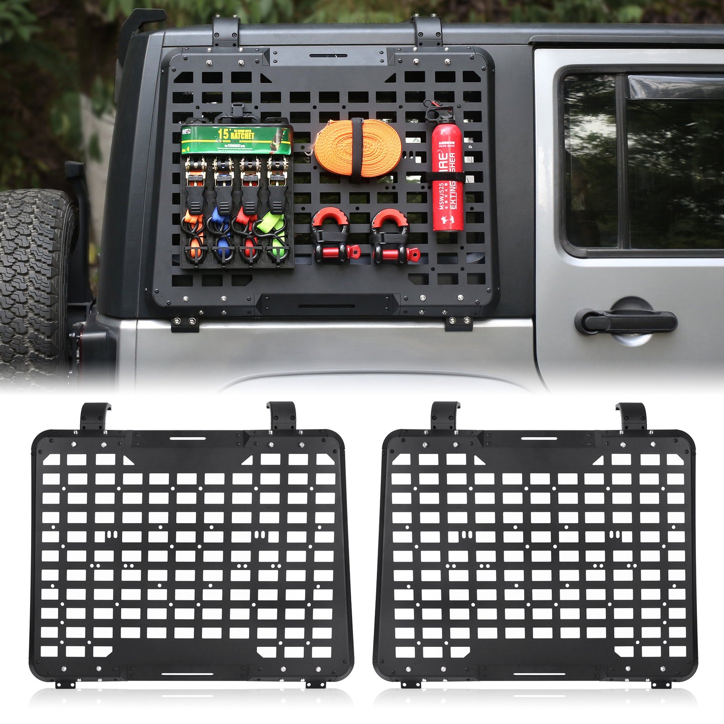 Window Cargo Shelf Compatible With Wrangler 2007-2018 JK 4 Doors