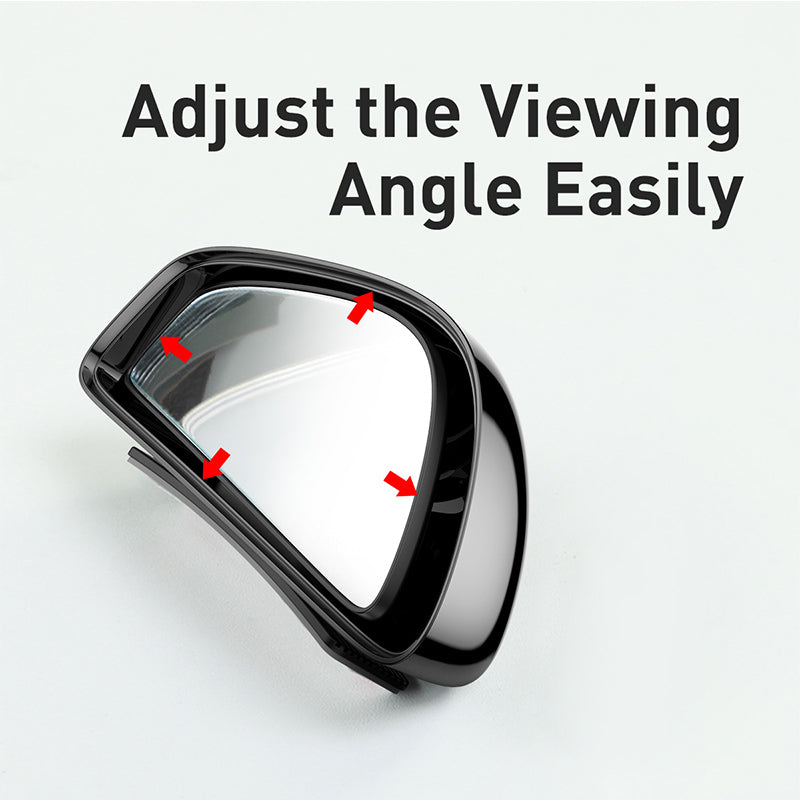 Car wide-angle reversing auxiliary mirrors – supplier infographic showing adjustable viewing angle