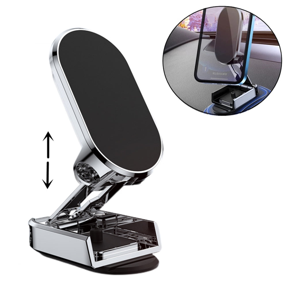 Folding magnetic car phone holder