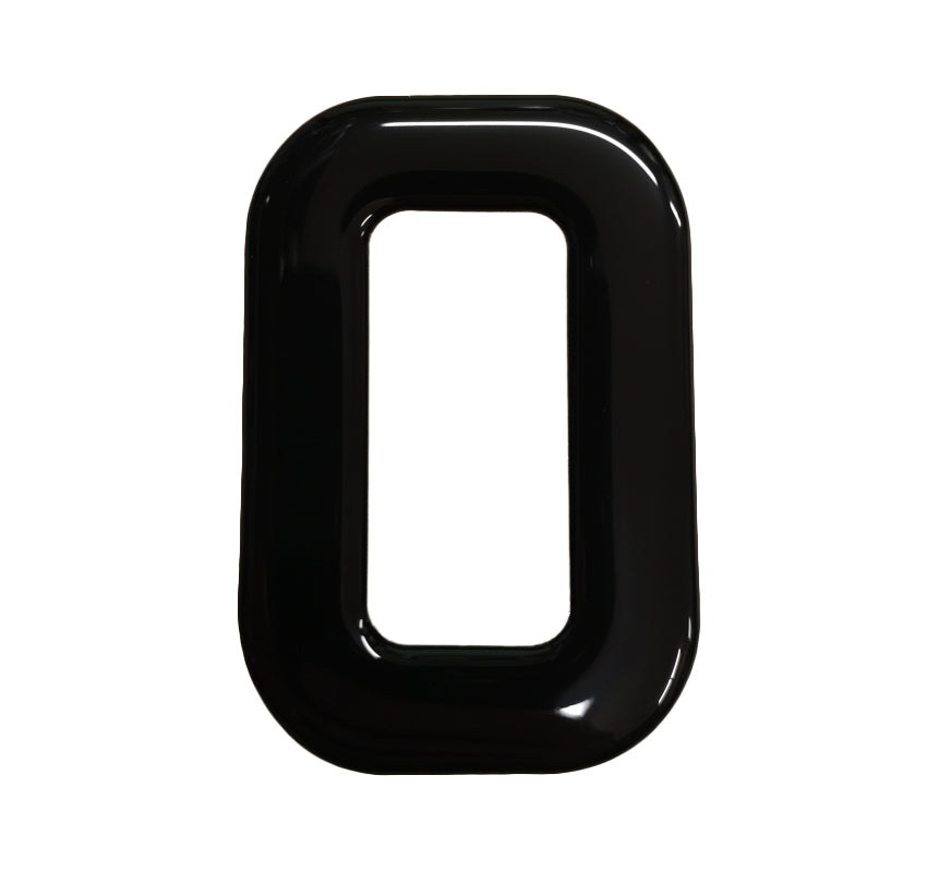 3D Gel Number Plate Black No. "0"