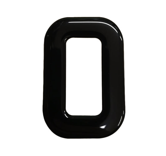 3D Gel Number Plate Black No. "0"