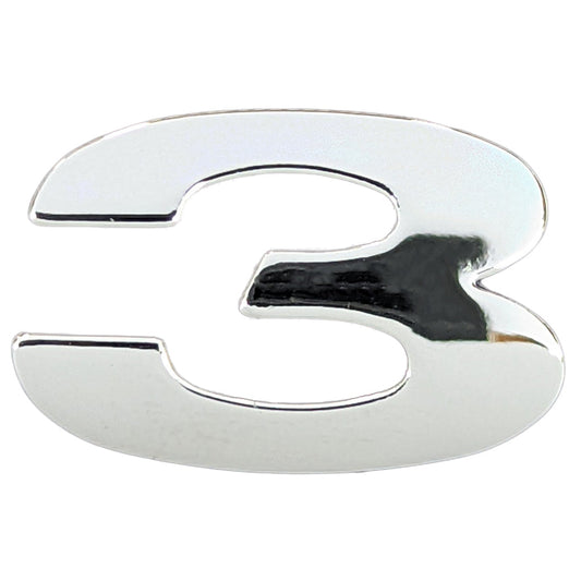 Chrome Number Badge "3"