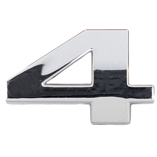 Chrome Number Badge "4"