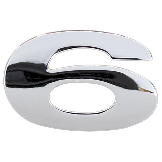 Chrome Number Badge "6"