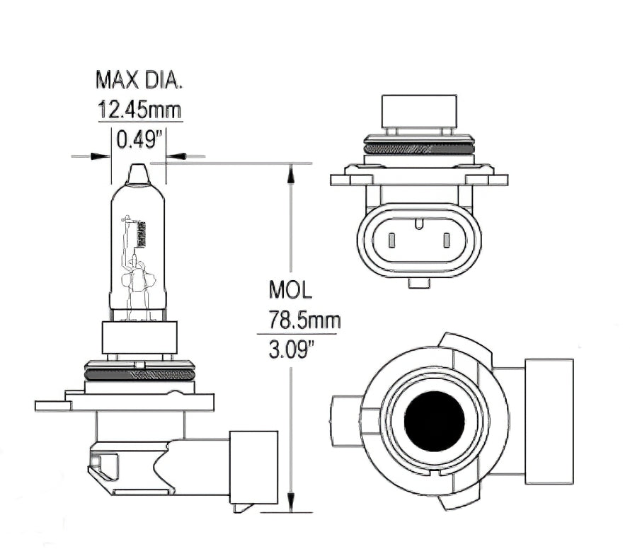 12V 55W B9012 HIR2 Halogen Bulb