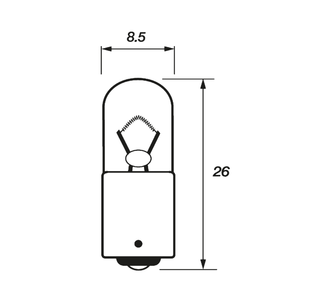 233 (T4W) 12V 5W Bayonet Bulb