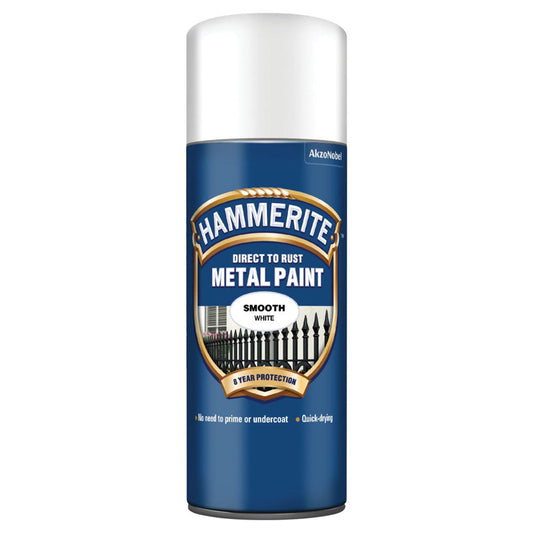 Hammerite Direct to Rust Metal Paint Smooth White 400ml