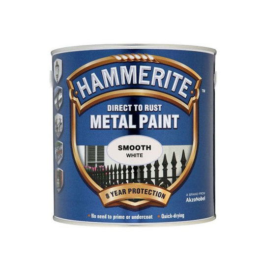 Hammerite Direct To Rust Paint Smooth White Finish - 750ml