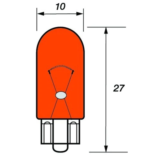 501 Amber 12V W5W Indicator Wedge Bulbs