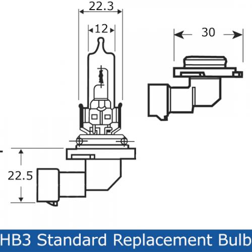 9005 HB3 Standard Replacement Halogen Bulb 12V 60W P20d