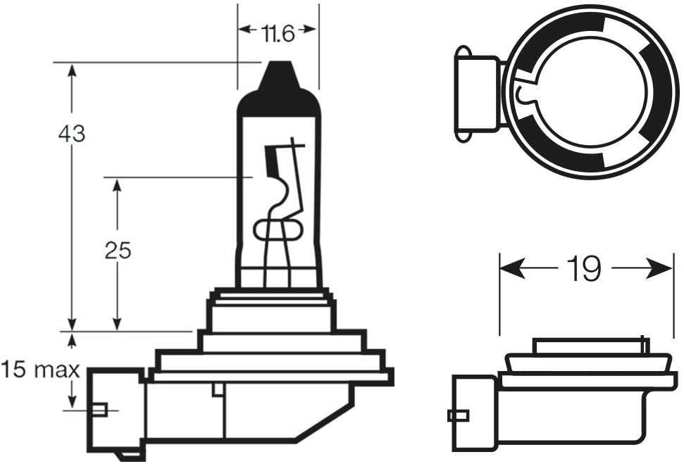 H11 Car Headlight Halogen Car Bulb 711 12V 55W