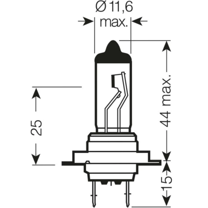H7 477 499 Headlight Car Halogen Bulb 12V 55W (2 Pin)