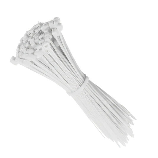 Cable Ties White 250mm x 4.8mm - Pack of 100