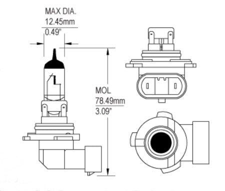 9006 HB4 Standard Replacement Halogen Bulb 12V 55W P22d