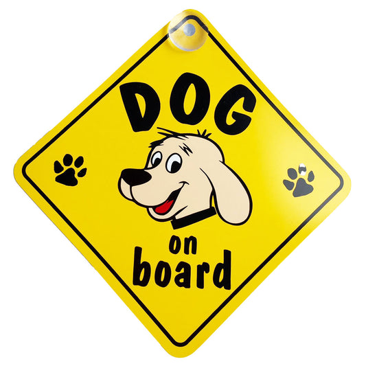 Dog On Board Diamond Sign - Suction Cup