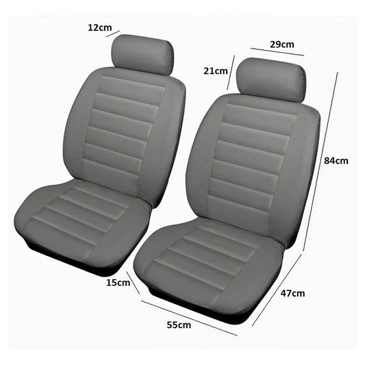 Leatherlook Front Pair Grey Car Seat Covers