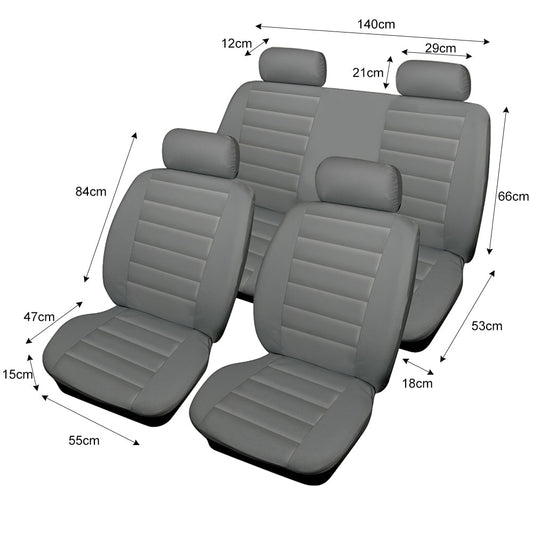 Leatherlook Full Set - Grey Car Seat Covers