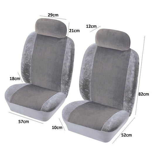 Heritage Grey Front Pair Car Seat Covers