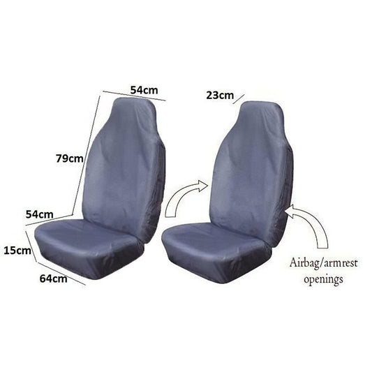 Heavy Duty Front Pair Extra - Grey - Car Seat Covers