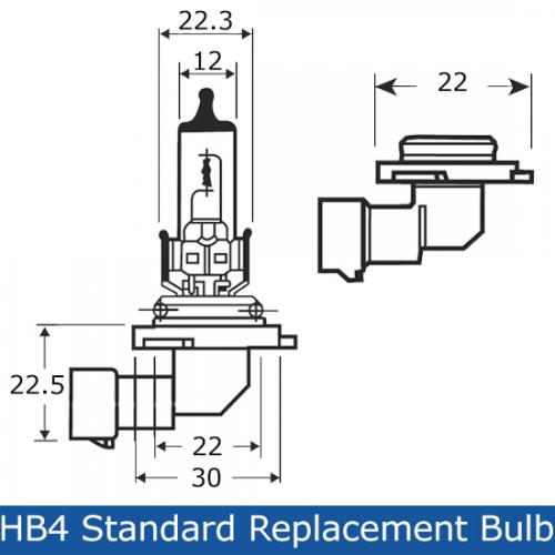 9006 HB4 Standard Replacement Halogen Bulb 12V 55W P22d