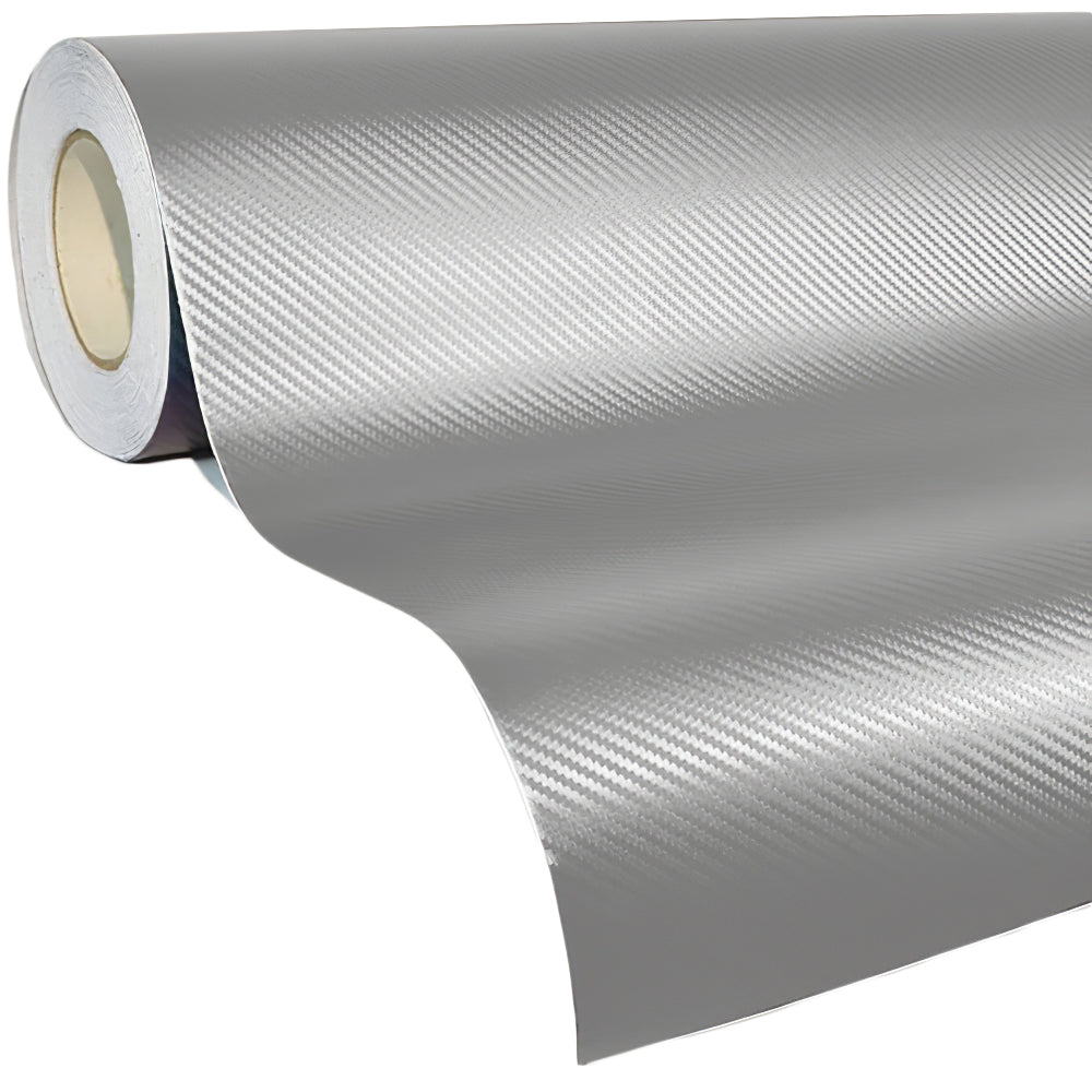 Silver Carbon Fibre Film Wrap With Applicators