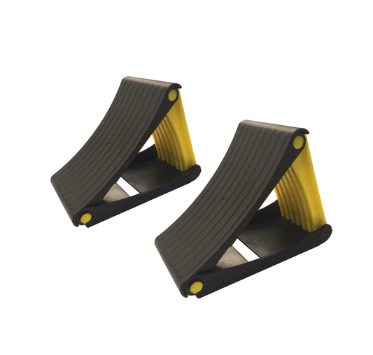 Folding Wheel Chocks With Spikes - Pair