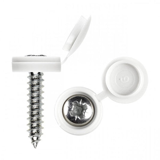 Number Plate Screws White Security
