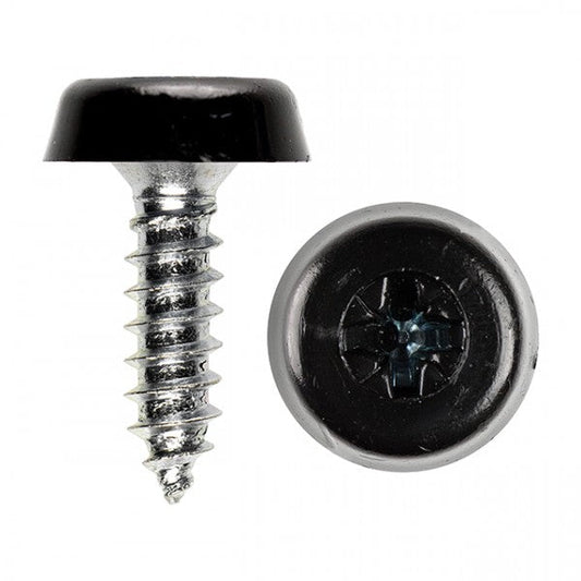 Number Plate Screws Moulded Head 3/4 - Black