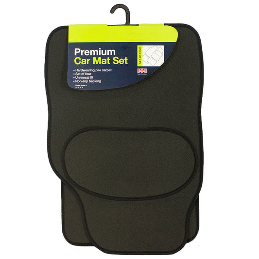 Premium Car Mat Grey Set 4pc